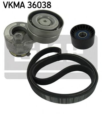 VKMA 36038 SKF Комплект поликлинових ременів (з роликами)1